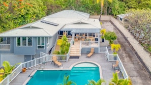 Aerial View Front of House & Pool