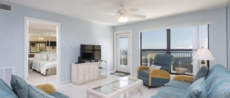 You and your guests will love hanging out in our family-friendly living room with ultra comfy couches and large TV.