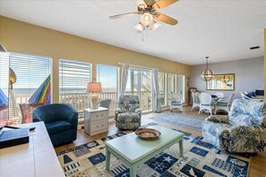 Bright and colorful living area