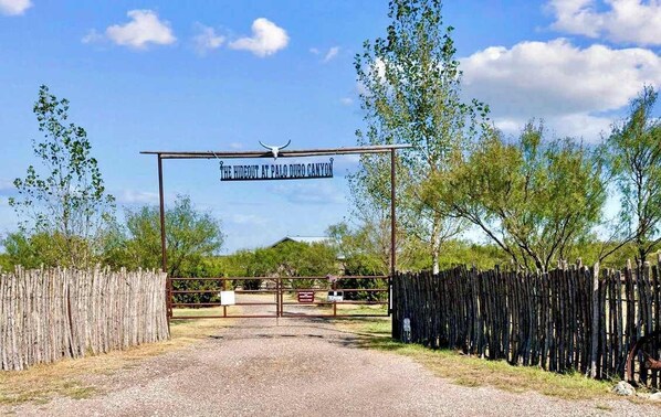 Front entrance gate. 