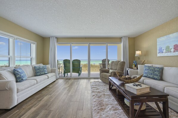 Living room over looking the water