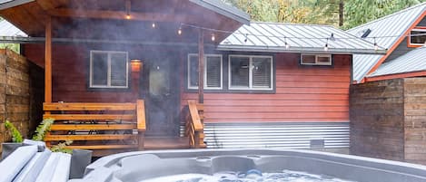 Steps out your door to your private new hot tub