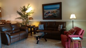 Living room with leather recliners