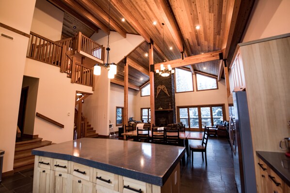 Main floor with cathedral ceilings