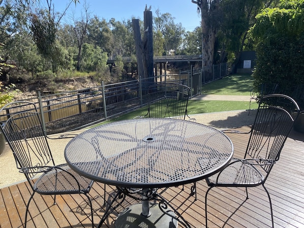 Terrace overlooking river