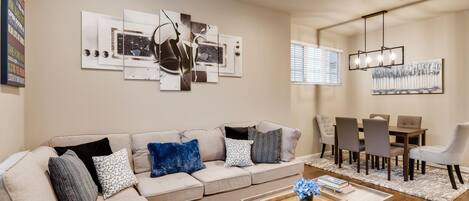 View of the living room and dining area