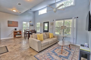 Breakfast table with seating for four people