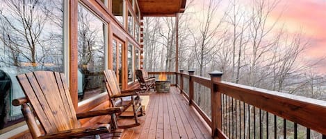 Beautiful views from the porch by the cozy fire pit