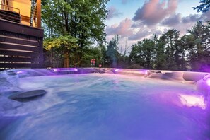 Unwind in the massive 9-person hot tub.