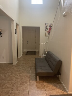 Entryway with futon for additional sleeping