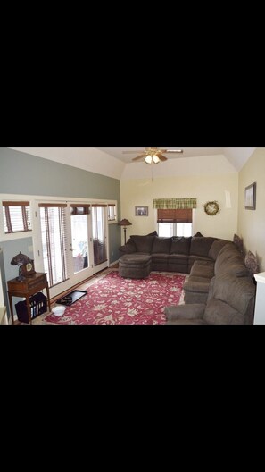 TV Room - Doors open up to backyard.