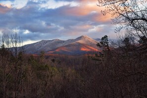 View of Mt. LeConte from the back deck.