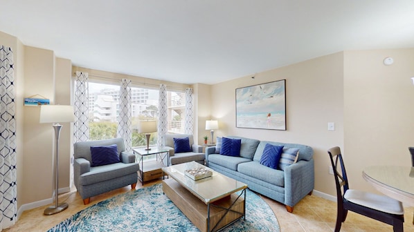 Living Room with Coastal Furnishings