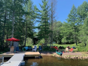 Brand new dock, table and deck area! (Four wheelers, tube not included) 