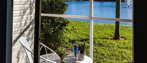 Sunny patio with a view