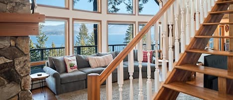 Welcome to Blue Grouse, warm and inviting with panoramic lake views.