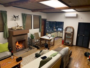 Living room, kitchen