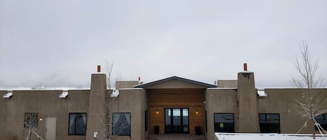 front door (south) with a little snow.