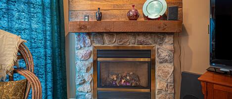 Flip a switch for this gas fireplace on those cold winter nights