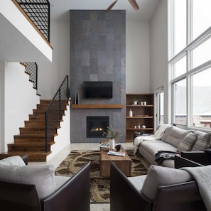 Living room with gas fireplace