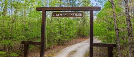 Huge gateway entrance. Property is not visible from the road.