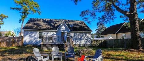 Queen's Court is a dog friendly home with a large, fenced backyard.