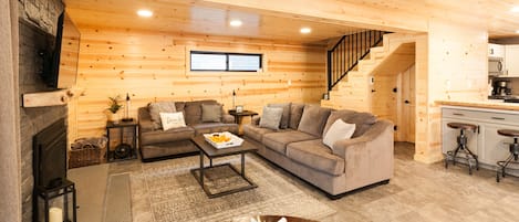 Comfortable living room in open floor concept