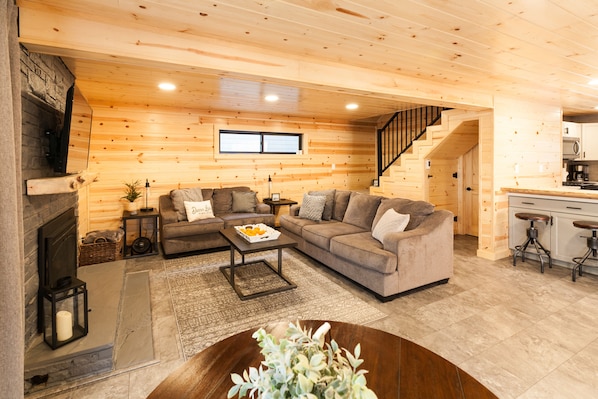 Comfortable living room in open floor concept