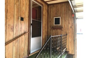 Entrance to the home through the garage.