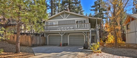 Photo of front of lodge on a beautiful spring day