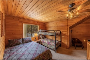 Loft with bunkbed and queen bed