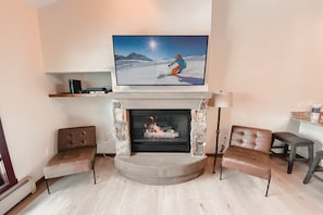 Relax with the gas fireplace