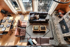 Enjoy the spaciousness of our living room, captured in this stunning top-down view