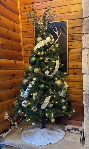 Christmas tree at cabin