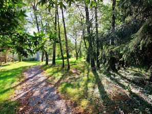 Un parc arboré magnifique en toute saison, et du mobilier de jardin pour en profiter