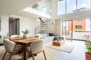  This penthouse has three balconies to enjoy your morning coffee.  