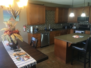 Large kitchen and dining room 