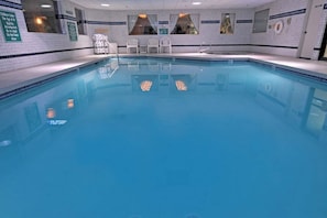 There is a swimming pool, and it is heated!