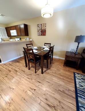 Dining area and kitchen