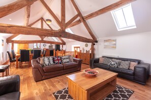 hay barn upstairs open plan kitchen living dining