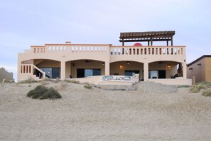 Beach front property.