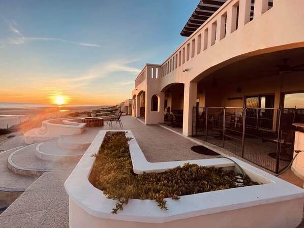 Beach front house with gorgeous sunset view.
