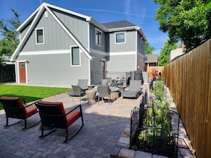 Shared large patio and fire pit.