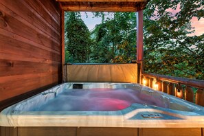 The 6 person hot tub is the perfect place to end the day.