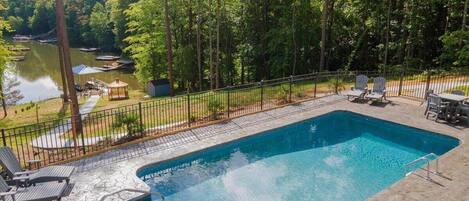 Pool with outdoor grilling area