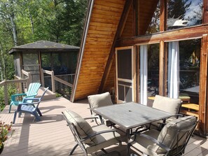 Enjoy the comfort of massive deck with outdoor dining,  sunning and morning cafe
