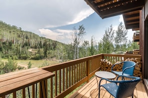 Enjoy the mountain views from your private patio