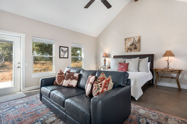 Welcome and relax in the beautiful bedroom, living space.