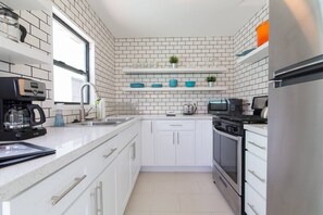 Newly remodeled, high end kitchen with everything you need for a great stay
