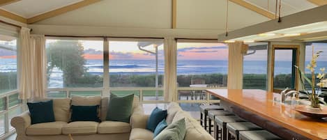 Ocean View Family Room and Kitchen